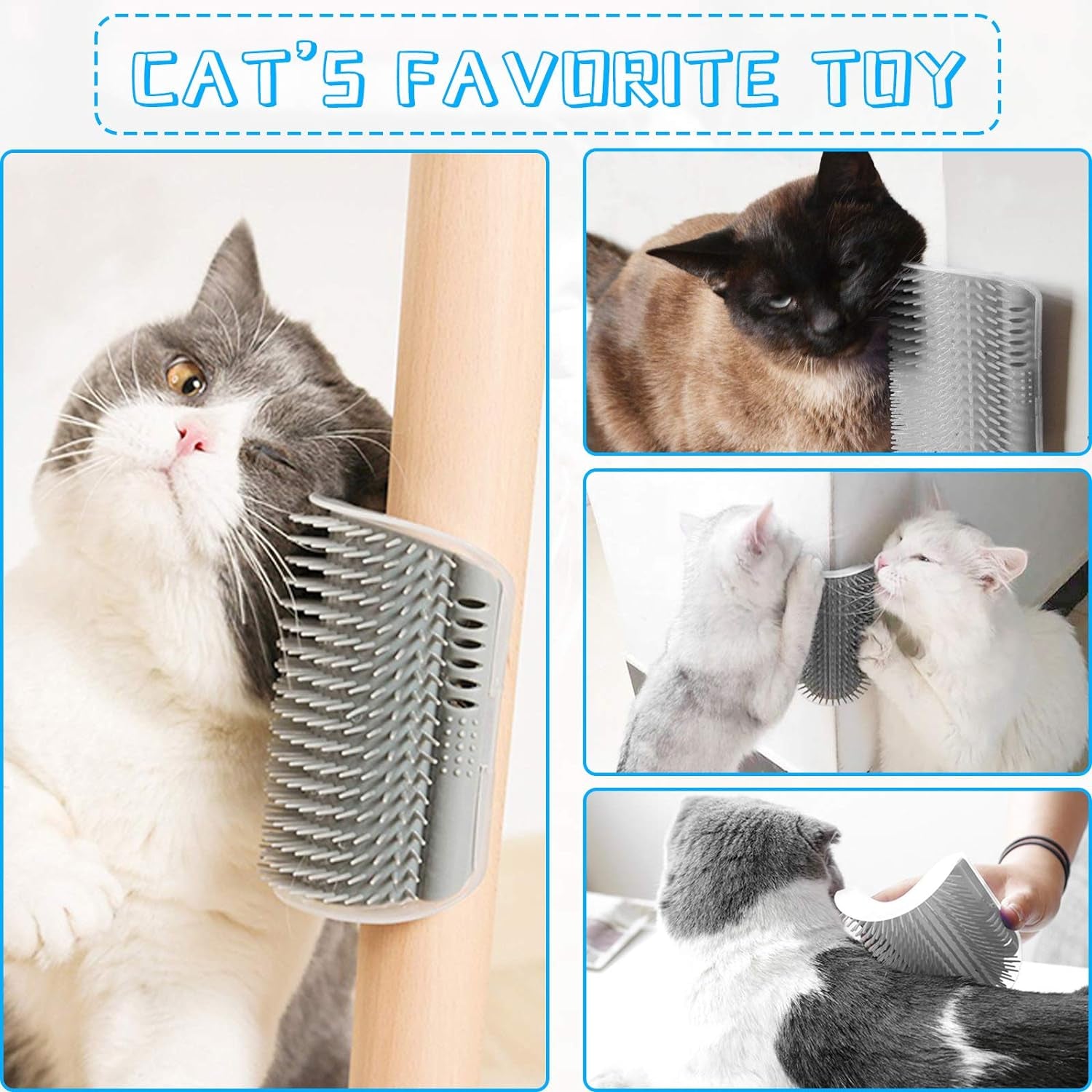 2 Pack Wall Corner Cat Groomer, Massage Combs for Short & Long Fur